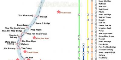 Bangkok river ferry mapě