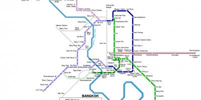Metro mapa, bangkok thajsko