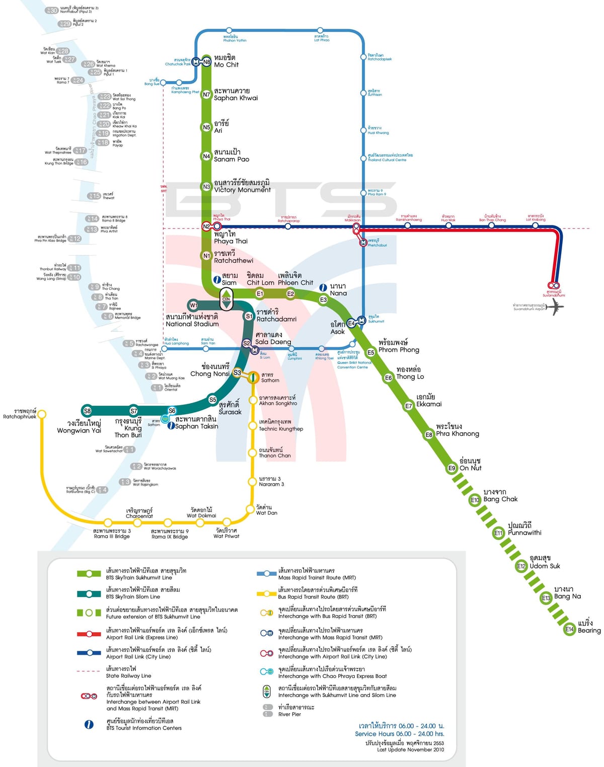 thajsko bangkok bts mapě