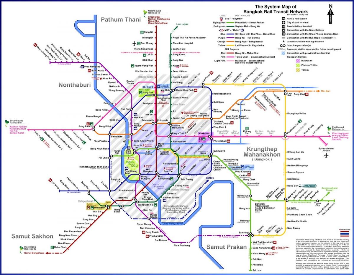 bangkok autobusové trasy mapě