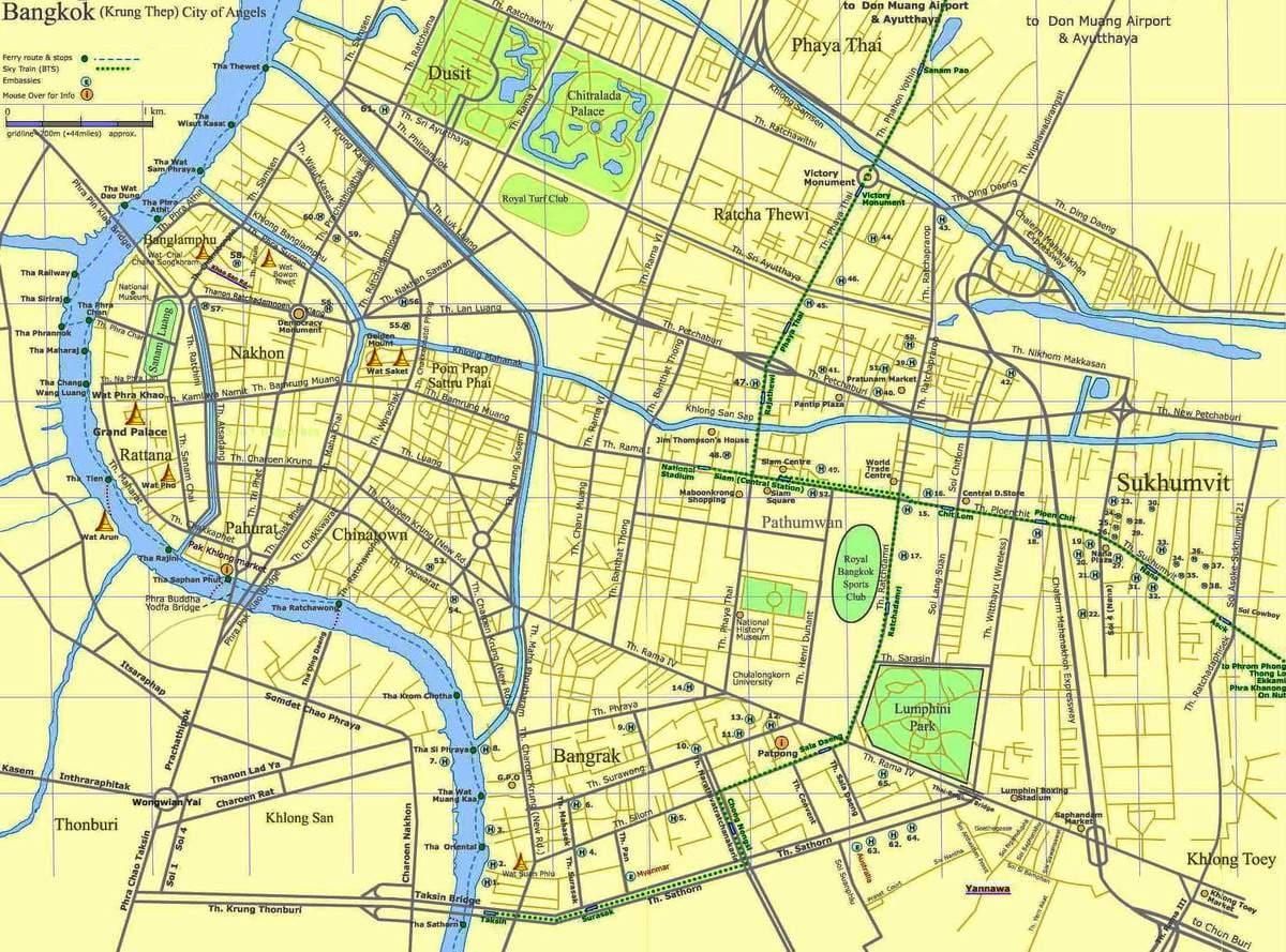 mapa bangkoku silnici