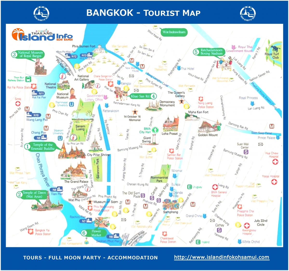 bangkok travel guide mapě