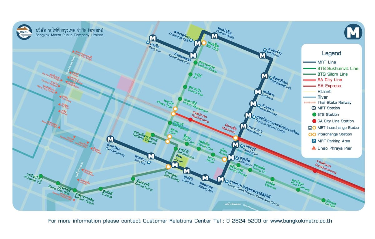 bangkok airport rail link city line mapě