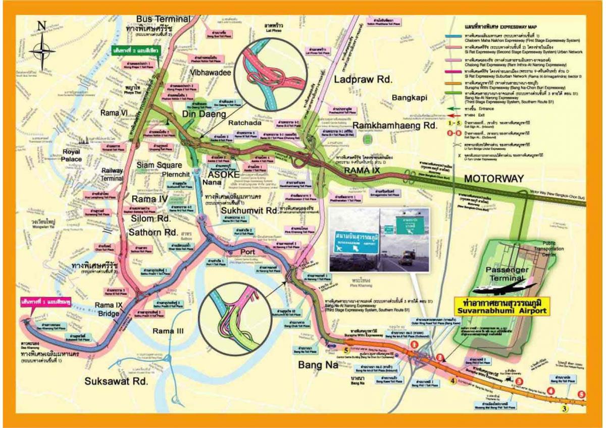 mapa bangkok dálnice