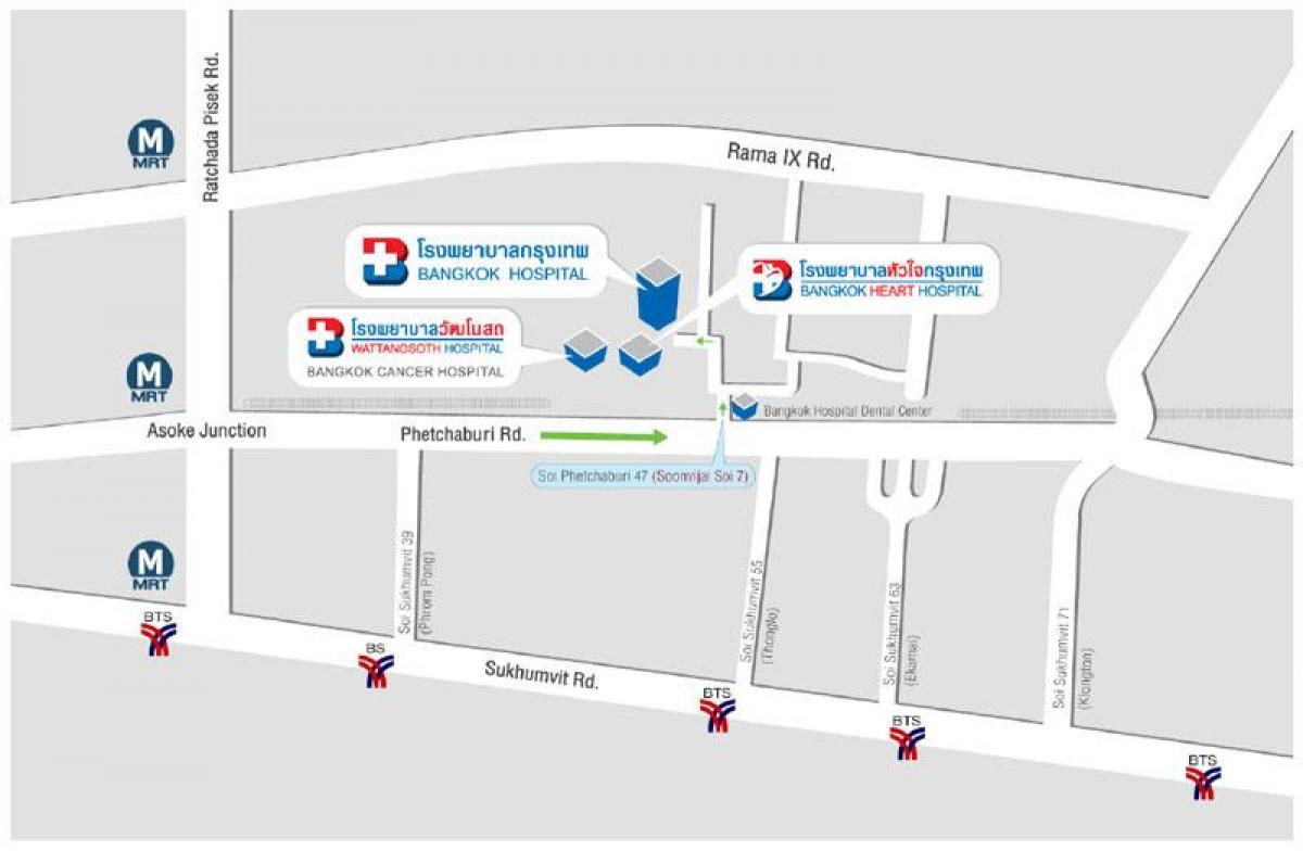 mapa bangkok hospital