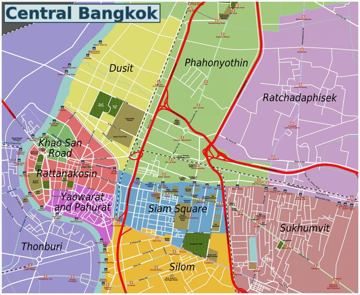 oblasti bangkok mapě