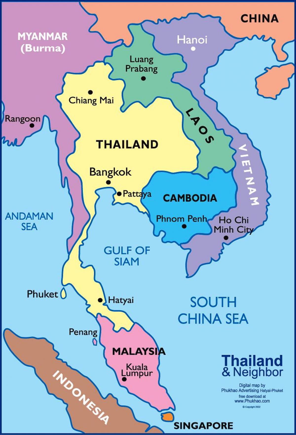 mapa umístění bangkok