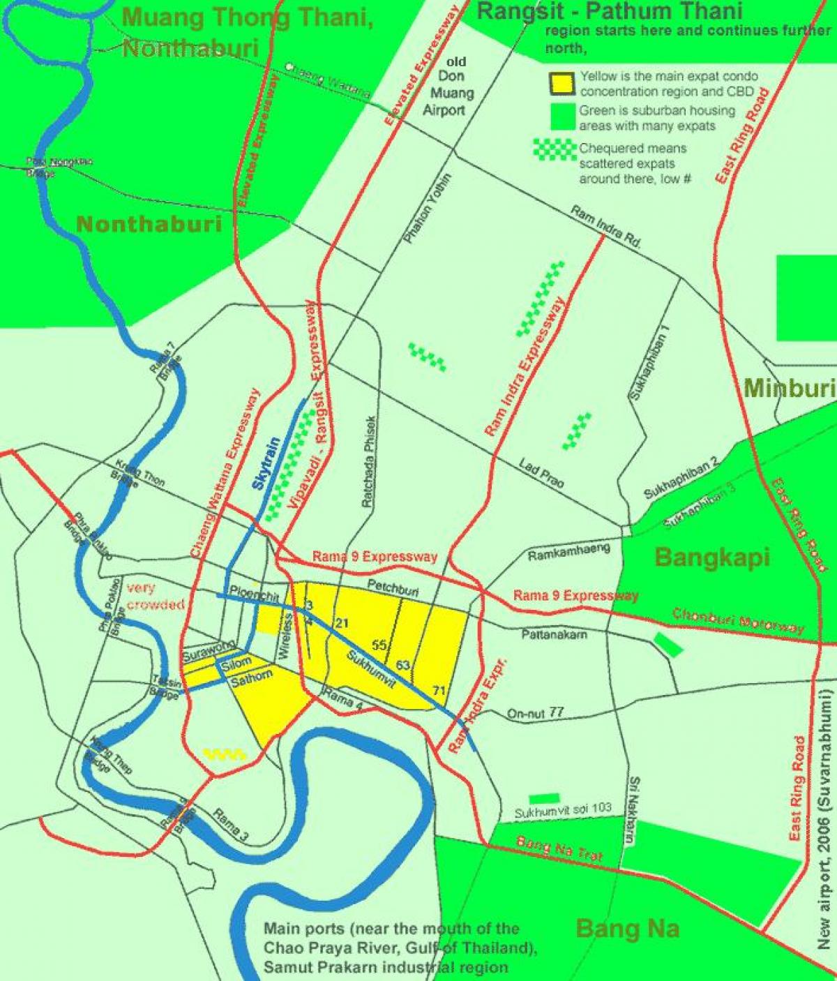 bangkok downtown area mapě