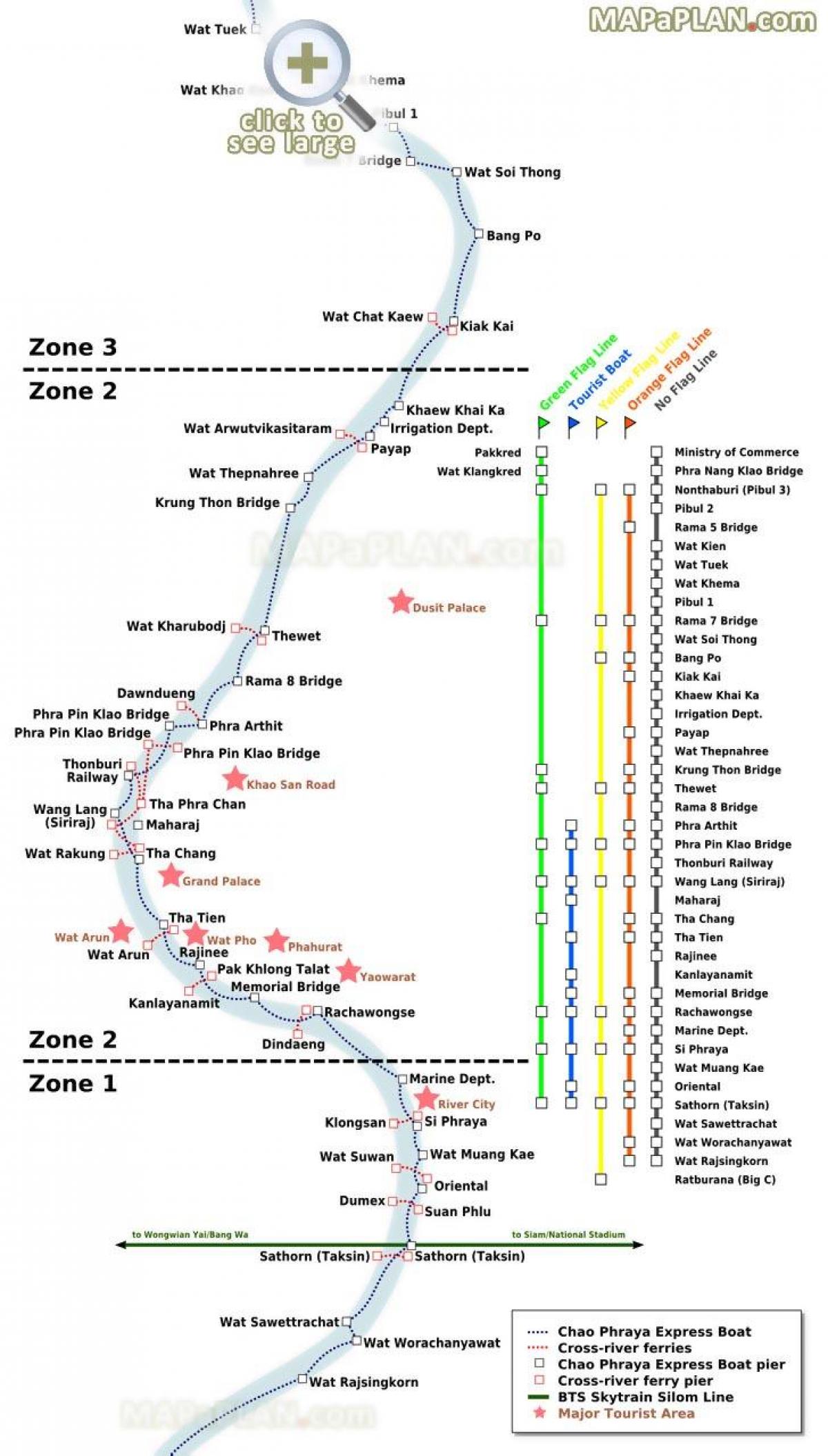 bangkok river ferry mapě