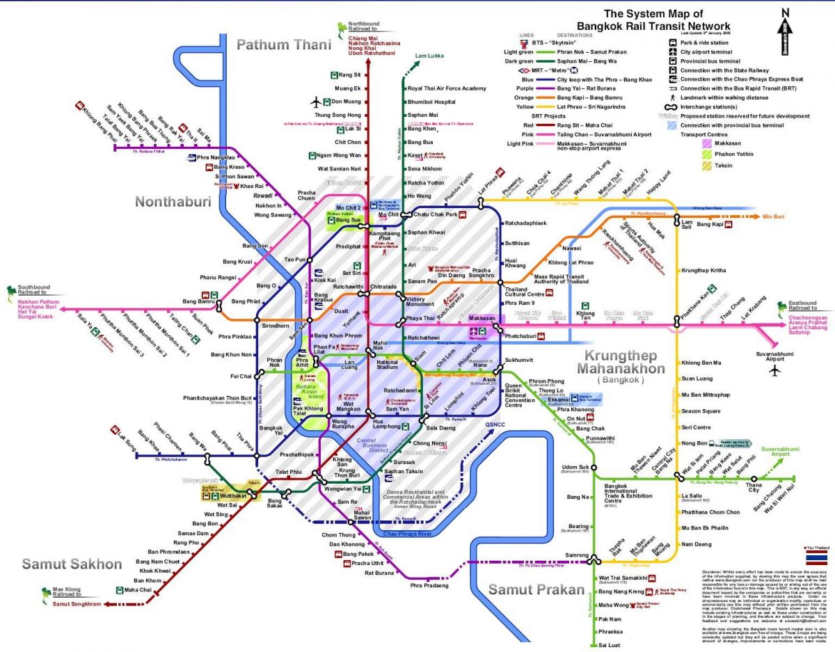 bangkok mapa metra 2016