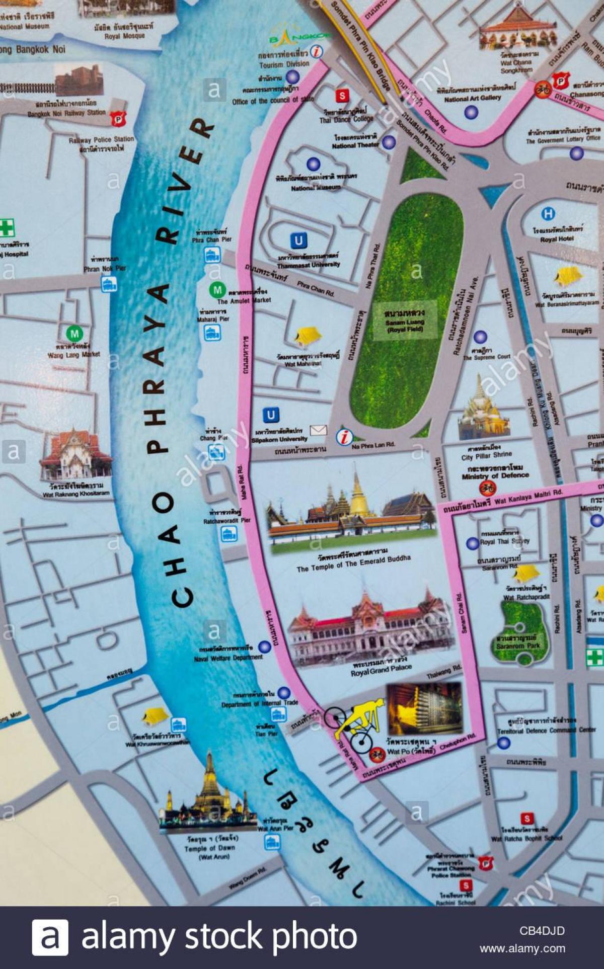 bangkok mapa s turistických míst
