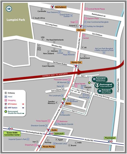 mapa mimo jiné nemocnice bumrungrad