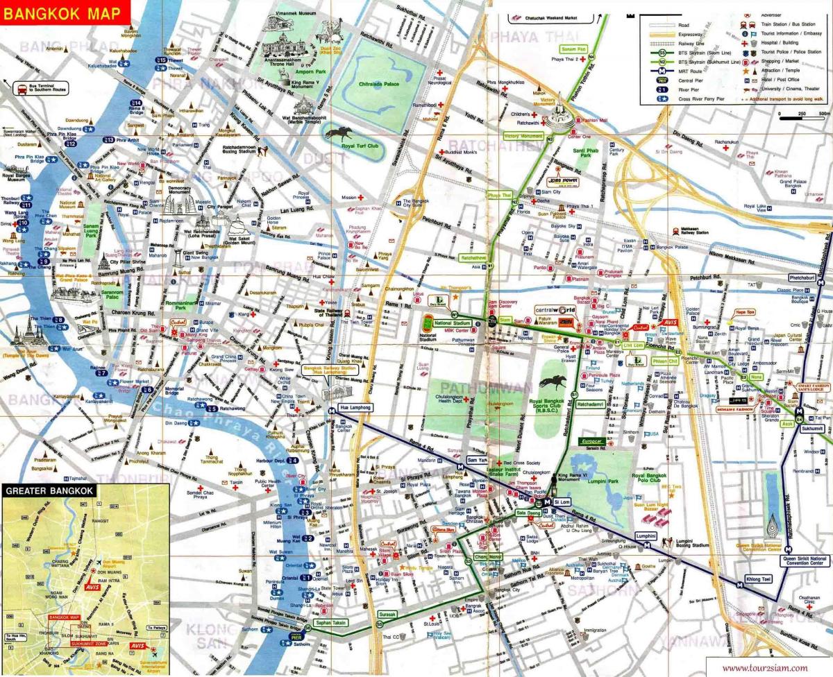 bangkok turistická mapa anglický