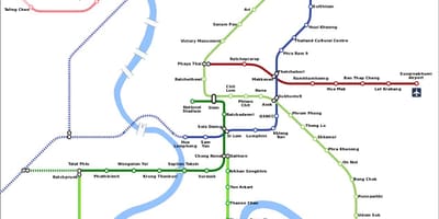 Bangkok bts, mrt mapě