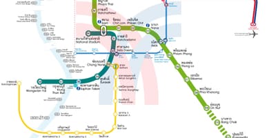 Thajsko bangkok bts mapě