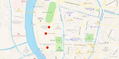 Mapa chrámy v bangkoku
