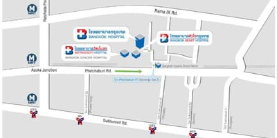 Mapa bangkok hospital