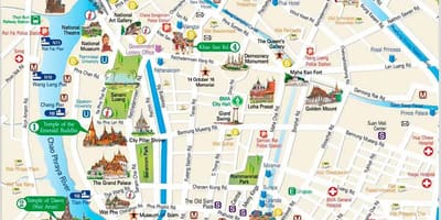 Bangkok míst k návštěvě mapě