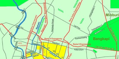 Bangkok downtown area mapě