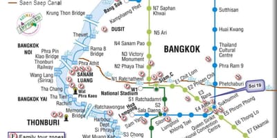 Veřejné dopravy bangkok mapě