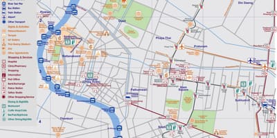 Mapa centrální bangkok