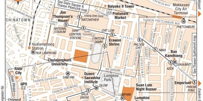 Bangkok downtown mapě